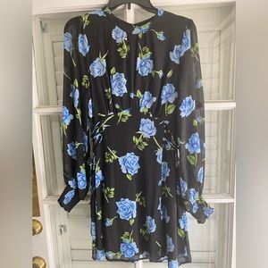 Free people black floral dress NWT